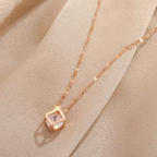 Aurora Box Necklace (Rose Gold)