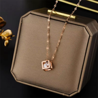 Aurora Box Necklace (Rose Gold)